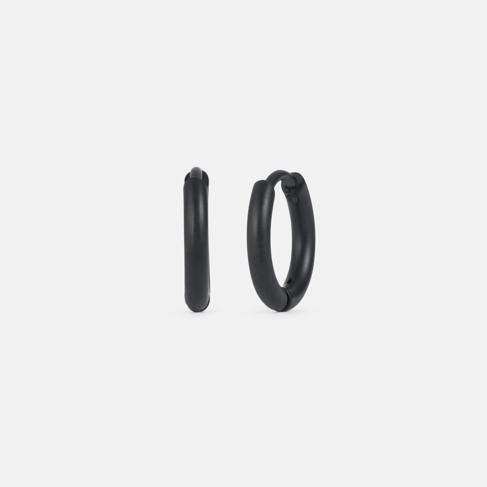 K12 - BLACK ROUND CREOLES - 2MM