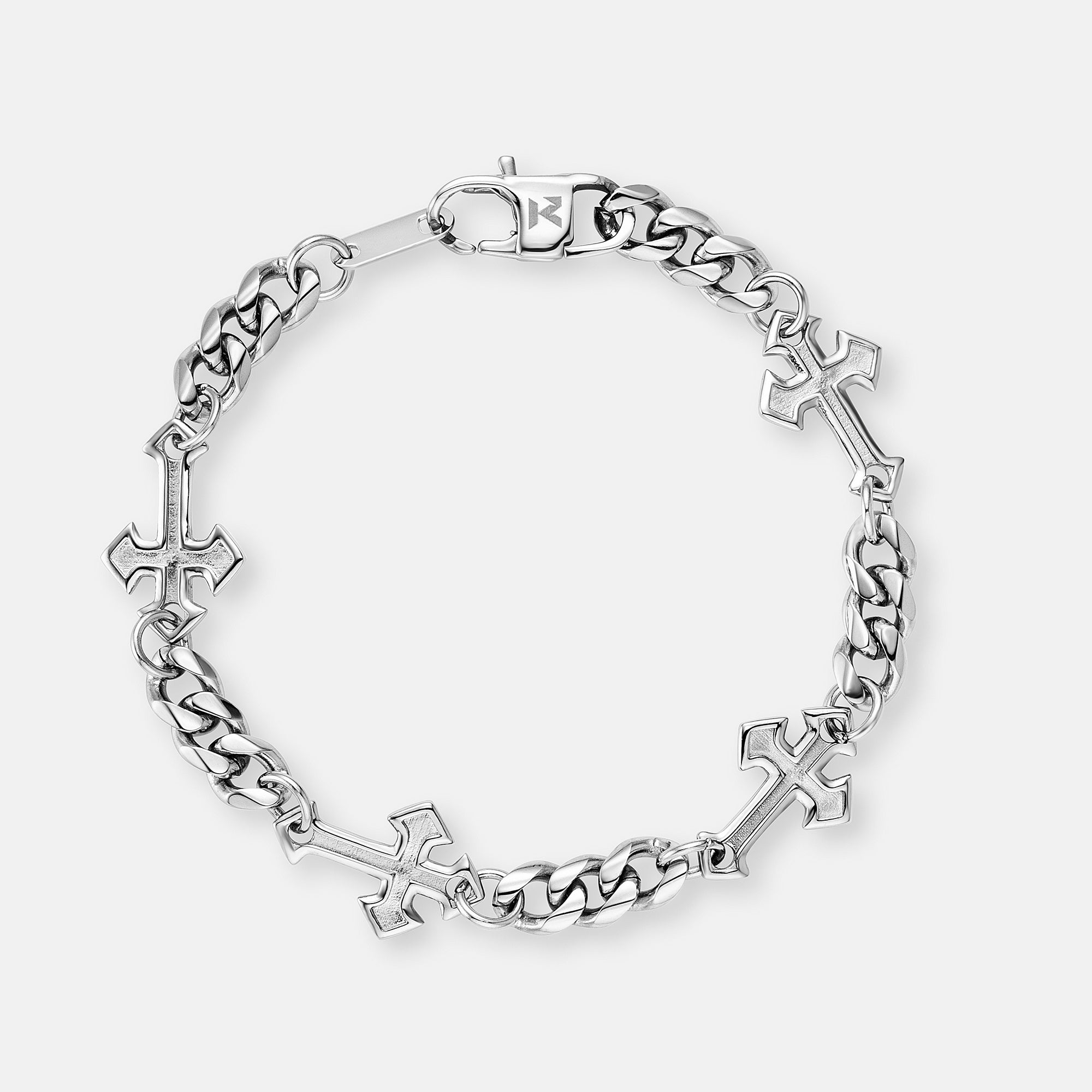 K12 - SILVER GOTHIC CROSS BRACELET