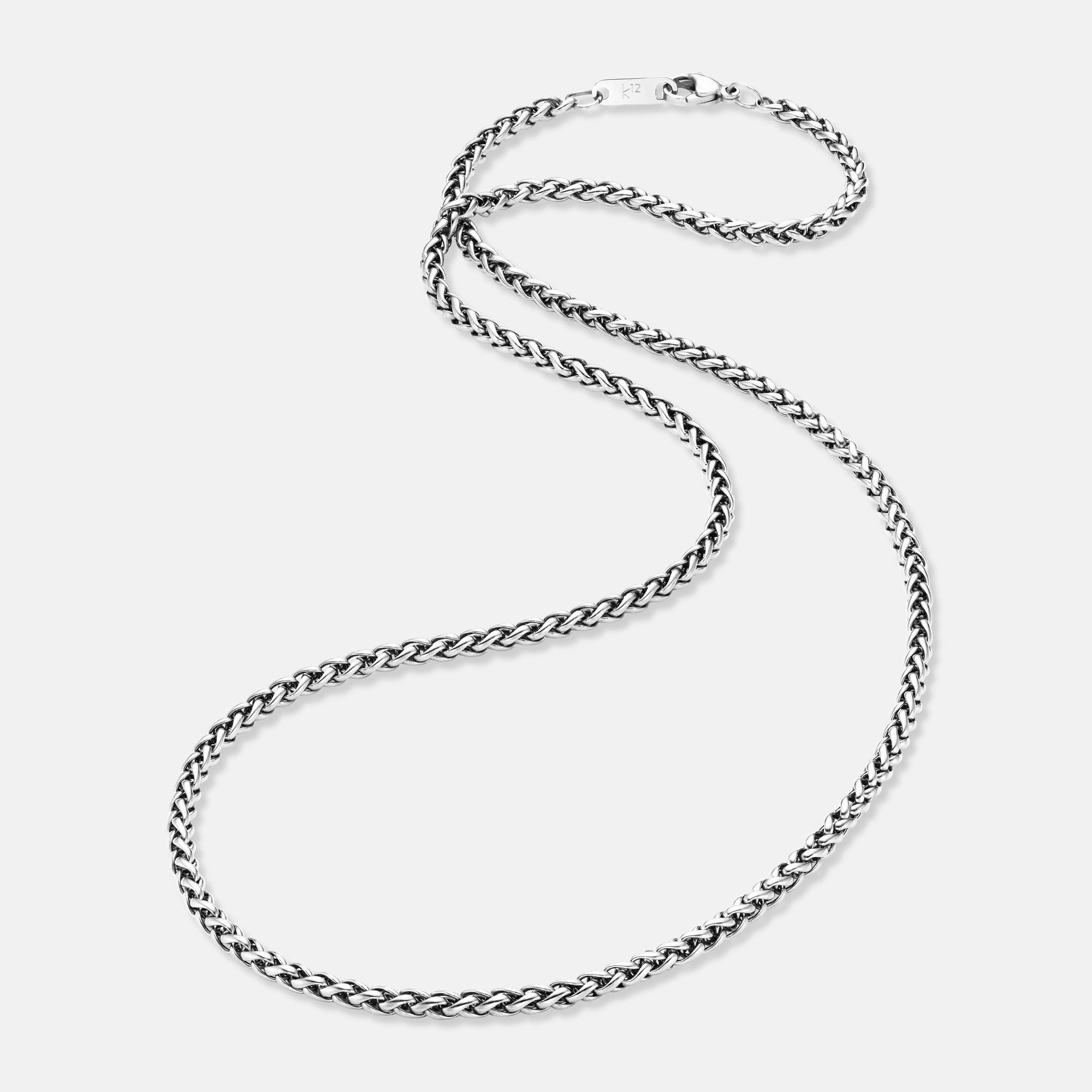 K12 - SILVER WHEAT CHAIN - 3MM