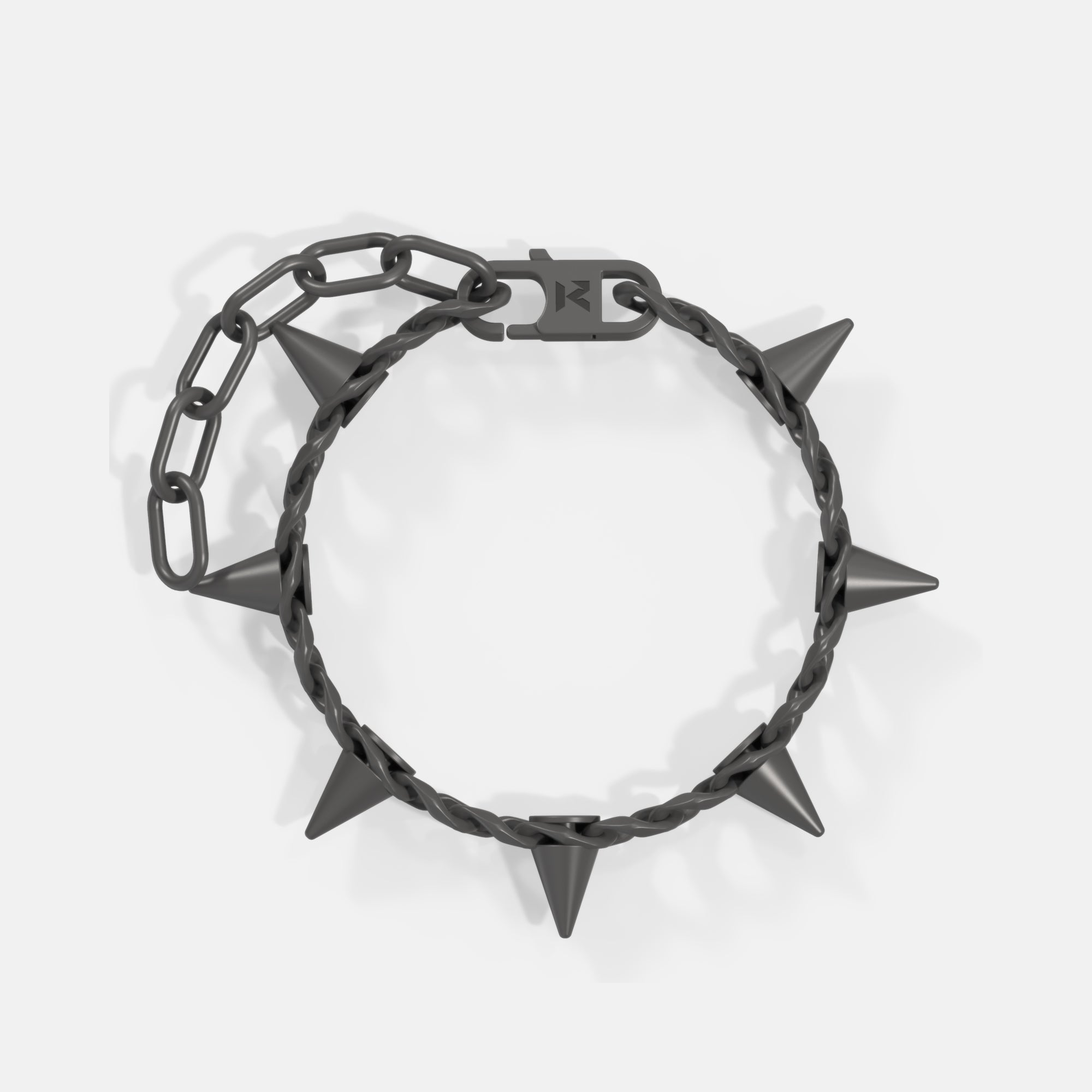 K12 - BLACK CUBAN SPIKE BRACELET - 10.5MM