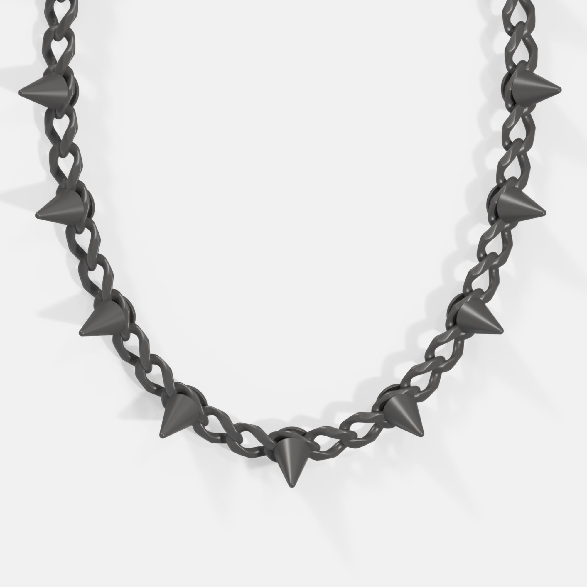 K12 - BLACK CUBAN SPIKE CHAIN - 10.5MM