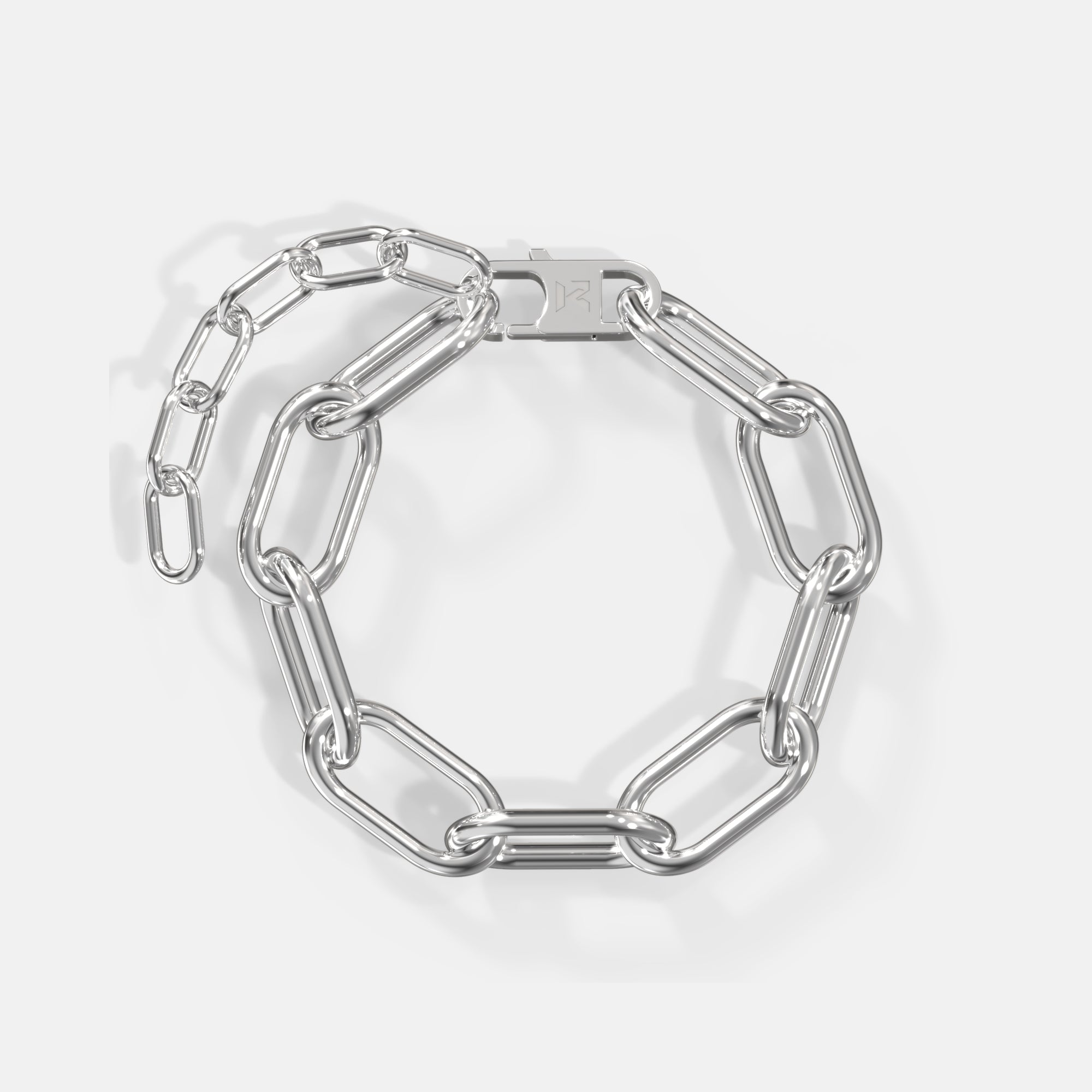 K12 - SILVER OVAL LINK BRACELET - 14MM