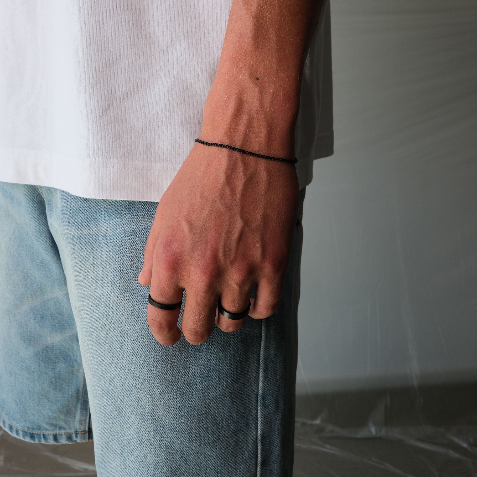 K12 - BLACK CUBAN BRACELET - 2MM