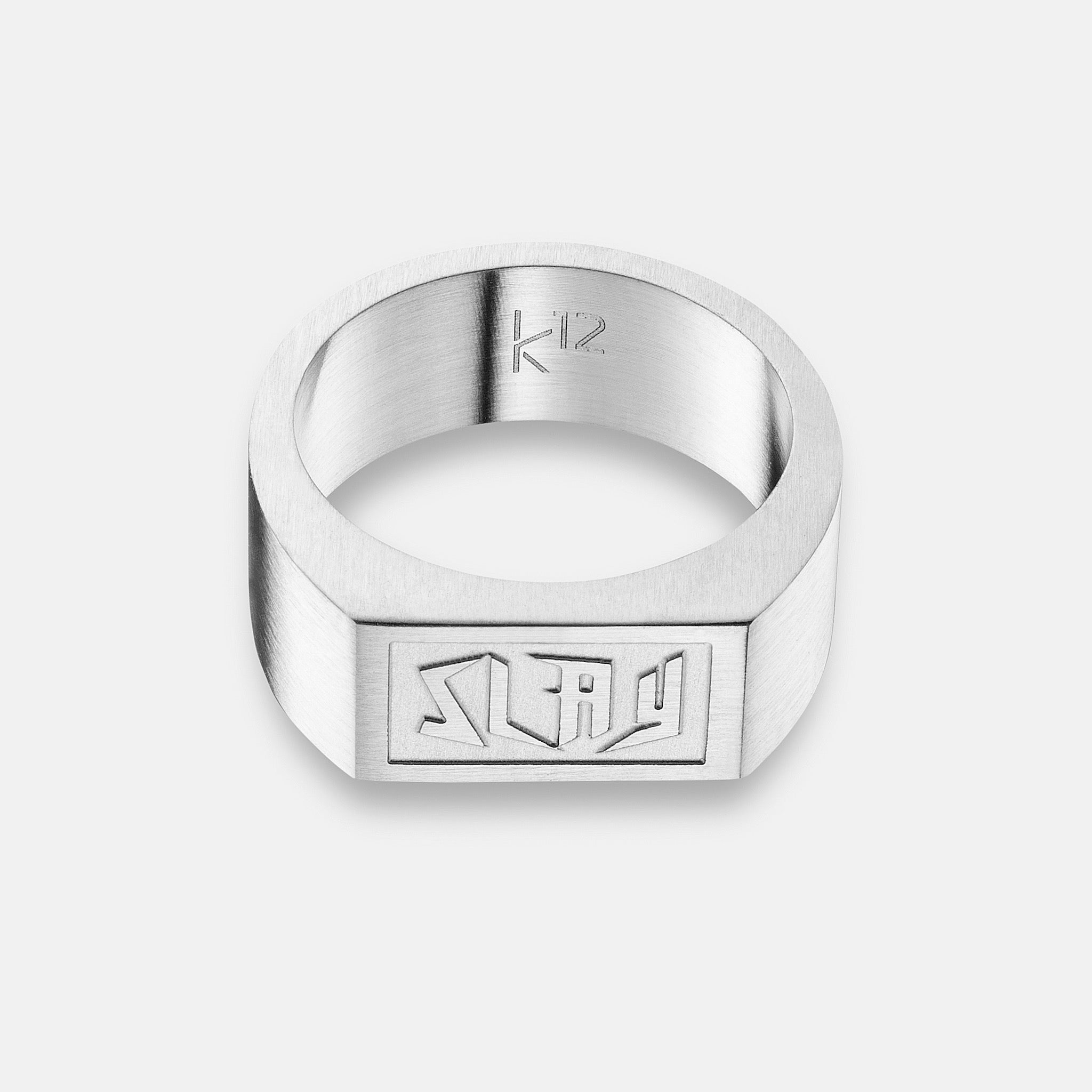 K12 - SILVER STEEL RING - SLAY