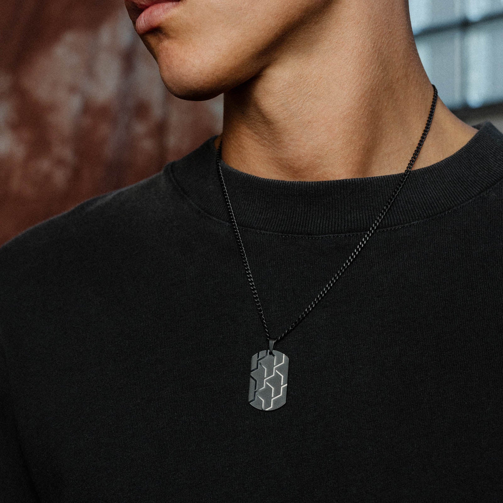 K12 - BLACK STEEL DOGTAG CHAIN