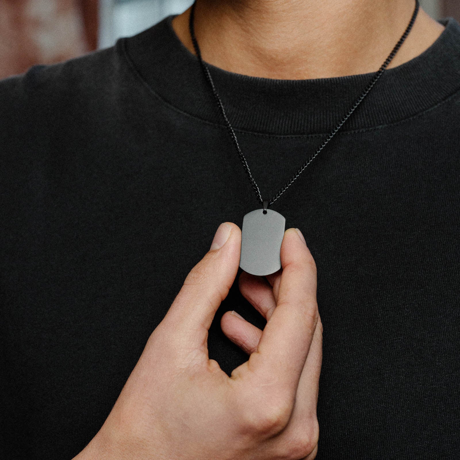 K12 - BLACK STEEL DOGTAG CHAIN