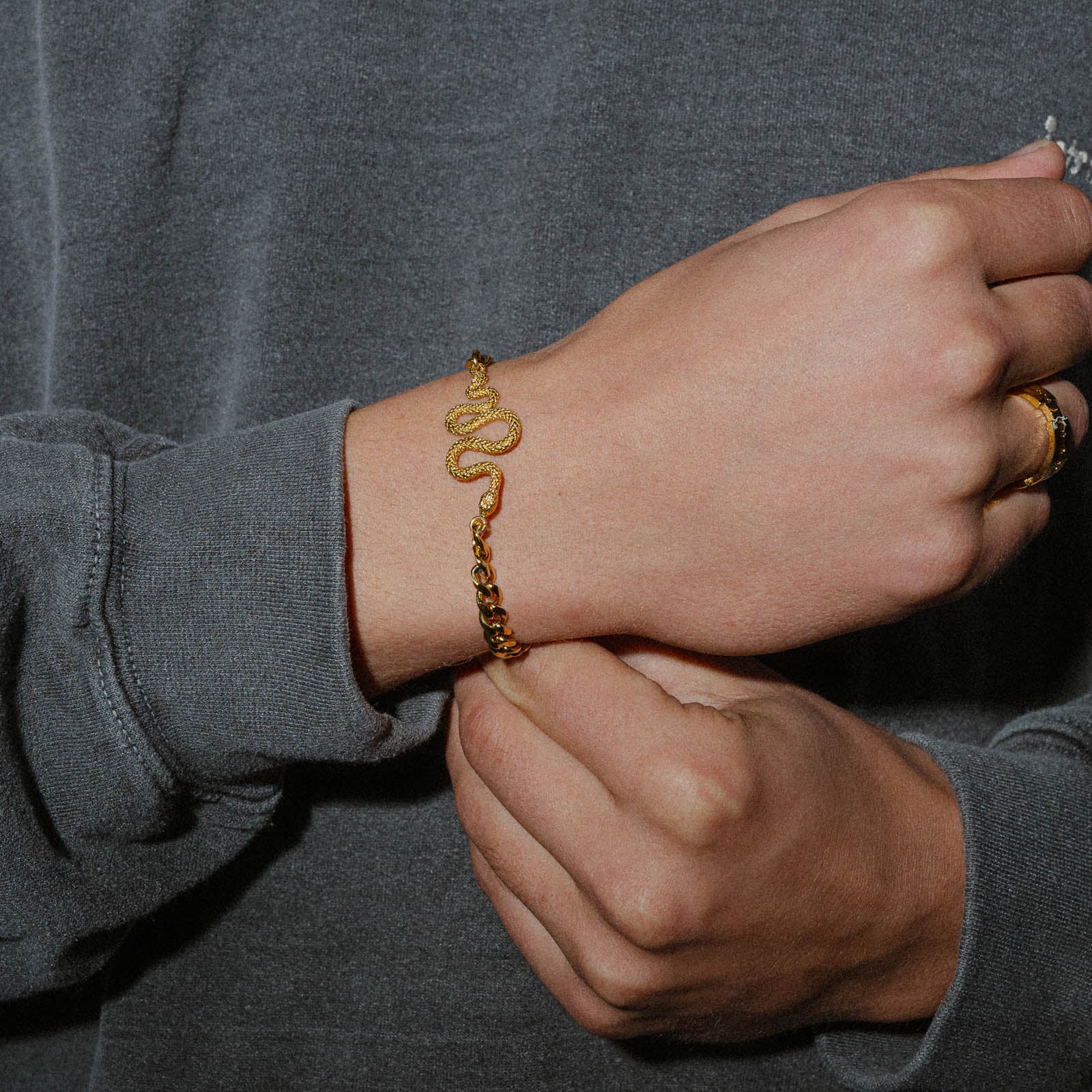 K12 - GOLD STEEL VIPER BRACELET